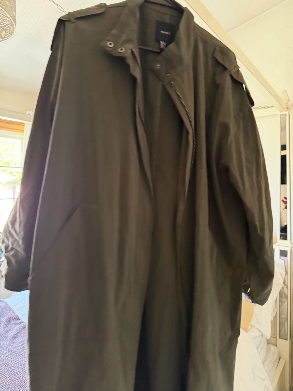 Women’s Dark Olive Long Trench Coat -
